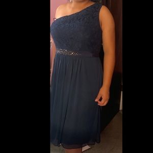 A navy blue shorts dress